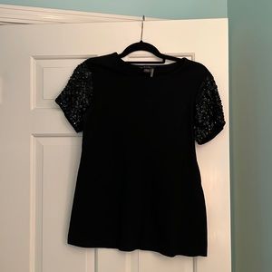 Black sequin sleeve shirt